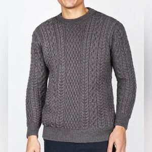 Irelands Eye Men’s Medium Wool Sweater Grey